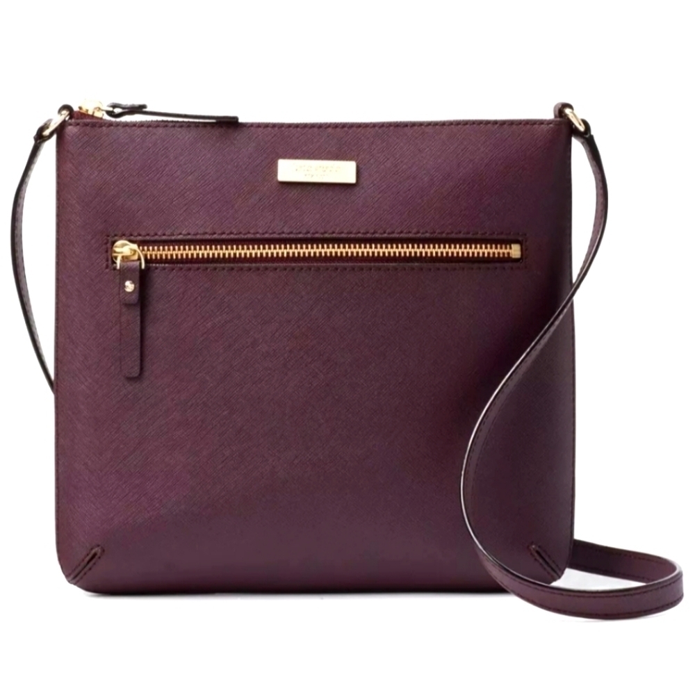 Kate Spade Laurel Way Rima Plum/Purple Saffiano Leather Crossbody Purse